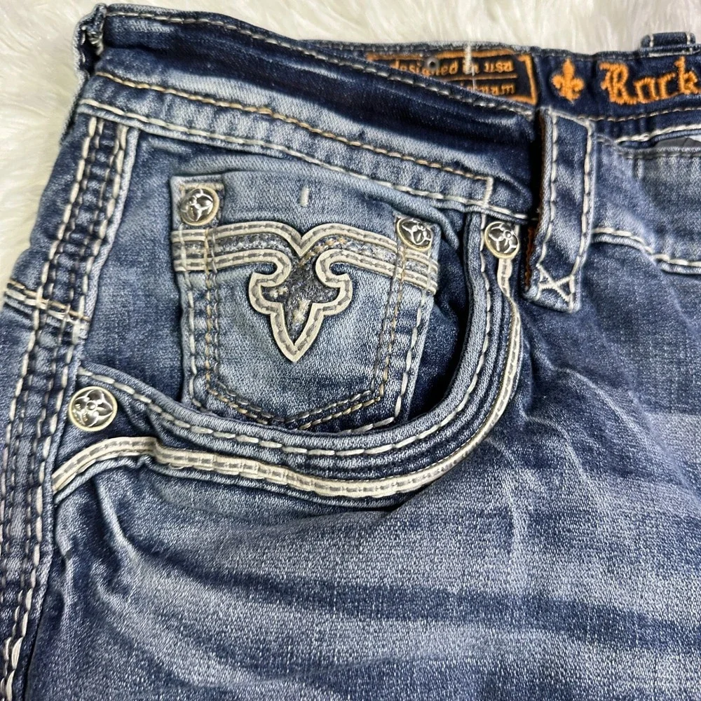 Rock Revival Jeans Mens Size 42/32 Amal Straight Dark Wash Denim Pants
